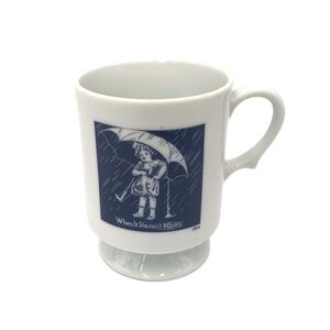 Morton Salt Girl 1914 Coffee Mug When It Rains It Pours Tea Cup Pedestal Vintage